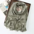 Spring summer metallic long scarf for women, shiny silver gold shawl headscarf stylish. - Gray (#9)