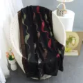Women autumn winter black wavy pattern cut-pile shawl scarf versatile fashion accessory - Black Wave Pattern