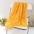 Solid yellow linen scarf shawl for women, lightweight fringed design for autumn and winter. - Polka Dot (#3)