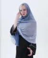 Mujer bufanda hijab degradado algodón lino moda ligero pañuelo cabeza chal azul - Degradado Azul