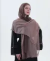 Bufanda degradada de algodón y lino para mujer, hiyab de moda, chal ligero y transpirable. - Degradado Marrón