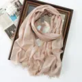 Shimmering Metallic Long Scarf Women Spring Summer Lightweight Fashion Shawl Wrap - Gold (#15)