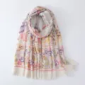Boho floral print fringe scarf, stylish patchwork beach shawl and daily sun protection accessory. - Polka Dot (#4)