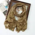 Gold metallic shimmering long scarf for women, elegant lightweight shawl and head wrap. - Gold (#19)