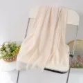 Beige solid color linen scarf, versatile fringed shawl, elegant autumn winter headscarf. - Style 23