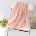 Pink solid color fringed scarf, lightweight breathable shawl, versatile fashion accessory. - Red and White Retro