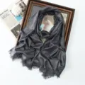 Women shimmer metallic long scarf sparkly rayon shawl for spring summer daily wear dark grey - Dark Gray (#33)