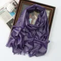Purple metallic shimmer long scarf women sparkling shawl lightweight headscarf fashion wrap - Purple (#35)