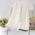 Solid color linen scarf, off-white fringed shawl, versatile fashion autumn winter headscarf - Style 51