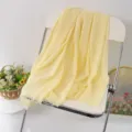 Light yellow solid color linen scarf elegant casual shawl soft beach headwear accessory - Style 52