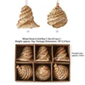 Handgemaakte geweven stro kerstboom hangende ornamenten set, rustieke vakantie feestdecoratie. - Stro 6 Vakken Stijl C / 6 Stuks/Verpakking