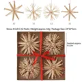Set van handgemaakte stro kerstboom hangornamenten, ster sneeuwvlok decor 12st - Stro 4 Vakken Stijl C