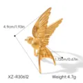 Retro Stainless Steel Flying Bird Open Ring Vintage Hollow Dove Band Jewelry Style - Retro Hollow Bird Style (XZ-R30612)