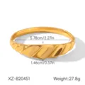 Gold stainless steel chunky twisted bangle bracelet irregular clasp design elegant jewelry - Irregular Twisted Style (XZ-B20451)