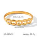 18k gold stainless steel link bracelet with irregular design, elegant luxury detail view. - Irregular Chain Link Style (XZ-B20452)