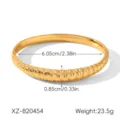 Stainless steel irregular cuff bangle for women, 18k gold plated fashion jewelry, 23.5g - Irregular Ripple Style (XZ-B20454)