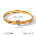 Bracelet Jonc en Acier Inoxydable 18k Femme Luxe Tressé Ouvert Bijou Élégant XZ - Style de Corde Torsadée en Strass (XZ-B20447)
