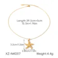 Gold Starfish Pendant Necklace Stainless Steel Clavicle Chain Fashion Jewelry Accessory - Starfish Pendant Necklace (XZ-N40317)