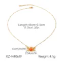 Gold stainless steel crab pendant necklace with adjustable length and elegant design. - Crab Motif Necklace (XZ-N40619)