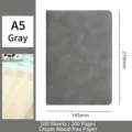 Minimalist A5 notebook in grey with premium PU leather cover and 200 pages - 无笔插款 / A5 (100 Sheets/200 Pages) / Gray