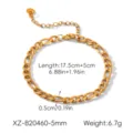 Stainless steel 18k gold plated Figaro chain bracelet for women daily fashion jewelry accessory. - Figaro Bracelet (5mm)