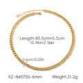 Detailed view of the 18k gold stainless steel Cuban chain necklace with length and width dimensions. - Cuban Necklace (6mm)