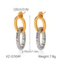 Orecchini a lobo geometrici bicolore in acciaio inossidabile, design leggero 7.8g. - Orecchini Geometrici Bicolore (XZ-E11049)