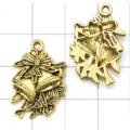 Antique gold Christmas bell charms pendants for DIY jewelry making earrings bracelets 20pcs - Antique Gold Christmas Bell