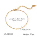 Gold stainless steel chain bracelet with extension, delicate design, elegant jewelry accessory. - Exquisite Fine Chain Bracelet (XZ-B20187) / 16.5+5cm