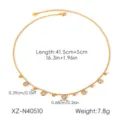 Stainless steel rhinestone beaded choker necklace elegant gold collar chain jewelry for women - Necklace Style (XZ-N40510)