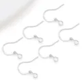Crochets de boucles d'oreilles argentés, fournitures de bijoux DIY, lot de 6 pièces. - Crochet d'Oreille Plat Perlé en Argent Épais (T93) / 17x18mm / Argent