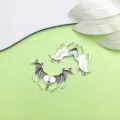 Ciondolo ala di pipistrello cuore argento gotico accessorio gioielli fai da te - 1 Pezzo (41x26mm)