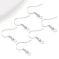 Crochets d'oreilles DIY argentés accessoires composants pour la création de bijoux faits main - Grand Crochet d'Oreille Perlé en Argent Épais (T95) / 19x20mm / Argent