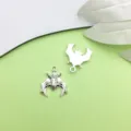 Ciondolo pipistrello cavo in lega argento antico fai da te collana bracciale gioiello - 1 Pezzo (17x20mm)