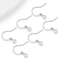 Crochets d'oreilles metalliques DIY avec perle design plat, 6pcs composants pour bijoux faits main. - Crochet d'Oreille Plat Perlé en Platine (T559)