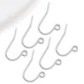 Crochets de boucles d'oreilles DIY argentés composants métalliques pour fabrication artisanale - Crochet d'Oreille Lisse en Platine (T801)