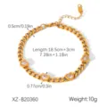 Bracciale catena in acciaio inossidabile dorato con cuore in zircone moda donna e gioiello - Catena Grossa Cuore (XZ-B20360)