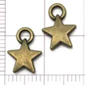 Pendentifs breloques étoile en laiton antique pour bracelet collier bijoux lot DIY - Pentagramme / 1 Pièce/Pack (9x12mm)