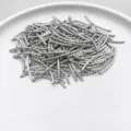 Silver plated curved tube beads twisted spacer beads for DIY jewelry making accessories 35mm - 1.5*20mm / Platinum Plated