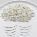 Silver twisted curved tube beads spacer for DIY jewelry making accessories parts craft supplies - 1.5*20mm / Thick Silver Plated
