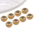 Stainless steel gold plated flat spacer beads for DIY jewelry making bracelet necklace accessories. - 7x7x3mm (Hole 1.5mm) / Gold