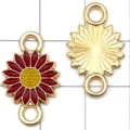 Colgante de girasol de aleación esmalte rojo margarita accesorios de joyería DIY - Rojo
