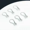 Silberne DIY Ohrhaken mit Stift fuer handgemachte Schmuckherstellung, sechs Stueck. - Ohrringhaken mit Pin-Schale (T85) / 7x17mm / Silber