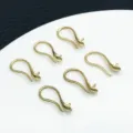 Vergoldete Messing Ohrhaken Pin Rueckseiten fuer DIY Haengeohrringe Schmuckherstellung - Ohrringhaken mit Pin-Schale (T86) / 7x17mm / Gold