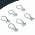 Silberne DIY Ohrhaken mit Stiftbasis, hochwertige Schmuckzubehörteile für kreatives Basteln. - Ohrringhaken mit Pin-Schale (T555) / 7x17mm / Weißgold
