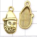 Antique gold Christmas Santa Claus metal charm pendant for DIY earrings bracelet jewelry making. - Antique Gold Santa Claus Head