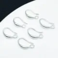 Silberne tropfenförmige Ohrhaken DIY Schmuckkomponenten Zubehör für handgemachte Ohrringe Gestaltung - Ohrringhaken mit Pin-Schale (T87) / 8x15mm / Silber