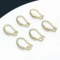 Vergoldete Messing Ohrhaken fuer DIY Schmuckherstellung Zubehoer Set von 6 Stuecken. - Ohrringhaken mit Pin-Schale (T88)