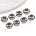 Stainless steel spacer beads, polished silver tone, smooth hole for DIY jewelry making crafts. - 8x8x4mm (Hole 2mm) / Steel