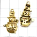 Antique gold Christmas snowman charms metal DIY pendant jewelry making for bracelet earrings - Antique Gold Christmas Snowman